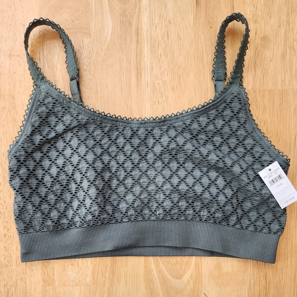 NWT Aerie Lacy Bralette in Muted Green XL